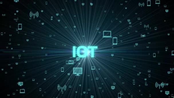 Интернет Вещей Понятие Iot Бизнесмен Предлагает Продукты Решения Iot — стоковое видео