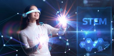 Bilim, teknoloji, mühendislik ve matematik. BTMM konsepti. İş, Teknoloji, İnternet ve ağ kavramı. 