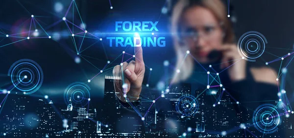 Forex Trading Yeni Konsepti Teknoloji Nternet Kavramı — Stok fotoğraf