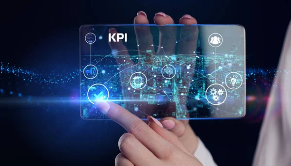 Kpi Key Performance Indicator Business Concept Affärs Teknik Internet Och — Stockfoto