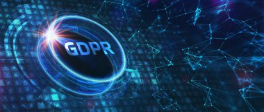 İş, Teknoloji, İnternet ve ağ konsepti. GDPR Genel Veri Koruma Düzenlemesi.