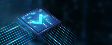 Standart kalite kontrol. Sertifika. İş, teknoloji, İnternet ve ağ oluşturma kavramı. 