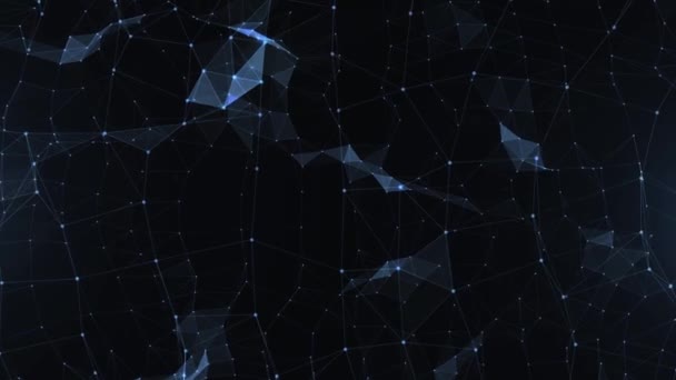 Abstraktní Futuristika Technologie Polygonálními Tvary Tmavomodrém Pozadí Návrh Koncepce Digitální — Stock video