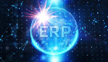 İş, Teknoloji, İnternet ve ağ konsepti. Enterprise Resource Planlama ERP şirket yönetimi.