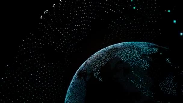 Communications Connexions Mondiales Numériques Sur Planète Motion Globe Style Futuriste — Video