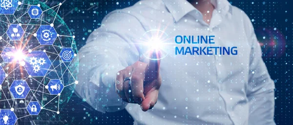 オンラインビジネスコンセプトのためのデジタルマーケティング技術ソリューション ビジネス テクノロジー インターネット ネットワークの概念 — ストック写真