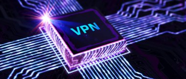 İş, Teknoloji, İnternet ve ağ konsepti. VPN ağ güvenliği internet gizlilik şifreleme kavramı.
