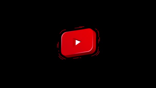 Видеоанимация Youtube Иконка Логотипа Сайта Социальной Сети — стоковое видео