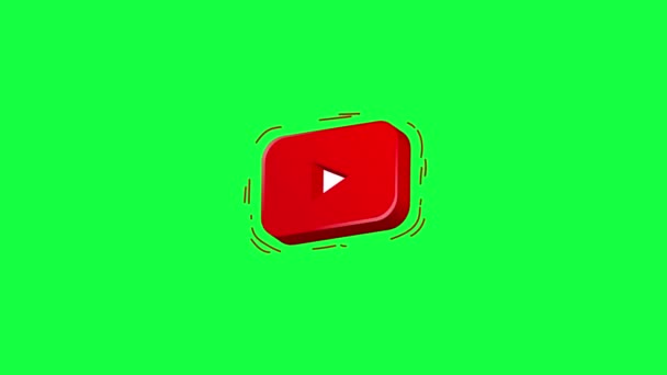 Animação Vídeo Youtube Site Mídia Social Ícone Aplicativo Logotipo — Vídeo de Stock