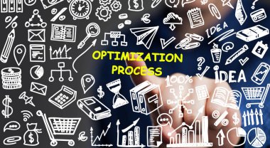 Optimizasyon Yazılım Teknolojisi Süreç Sistemi İş Konsepti. İş, Teknoloji, İnternet ve ağ kavramı.