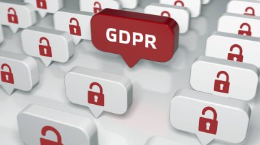 İş, Teknoloji, İnternet ve ağ konsepti. GDPR Genel Veri Koruma Düzenlemesi.