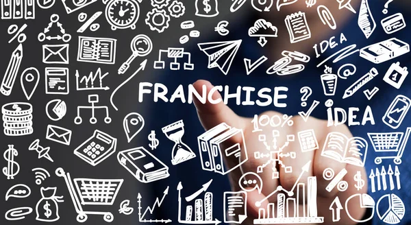 Franchise Koncepció Üzleti Technológiai Internet Hálózati Koncepció — Stock Fotó