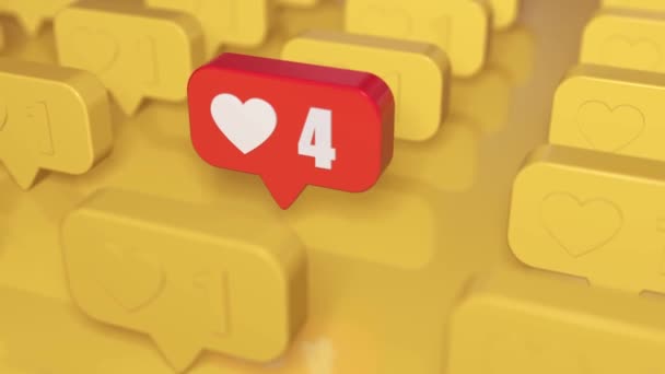 Icon Heart Comment Cartoon Flat Style Isometric Heart Rating Social — Stock Video