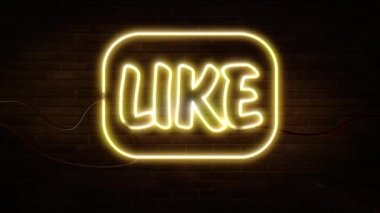 İkon gibi. Siyah arkaplanda neon işareti.