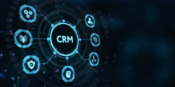 Negócios Tecnologia Internet Conceito Rede Crm Customer Relationship Management — Fotografia de Stock