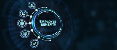 İş, Teknoloji, İnternet ve ağ konsepti. Yazıyı gösterir: EMPLOYEE BENEFITS.