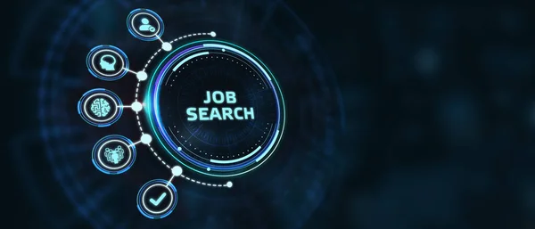 Biznes Technologia Internet Koncepcja Sieci Wyszukiwanie Pracy Rekrutacja Zasobów Ludzkich — Zdjęcie stockowe
