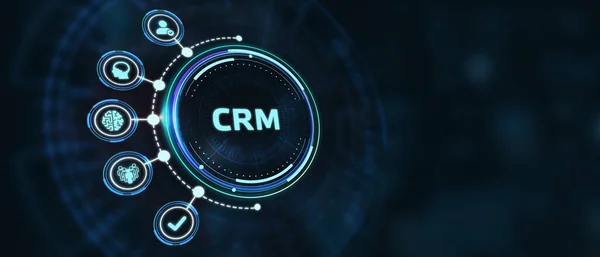 Zakelijk Technologie Internet Netwerkconcept Crm Customer Relationship Management — Stockfoto