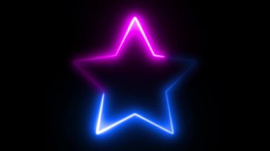 Soyut dikişsiz arka plan mavi mor spektrum döngülü floresan ultraviyole ışık parlayan neon çizgi soyut arka plan neon kutu deseni LED projeksiyon teknolojisini