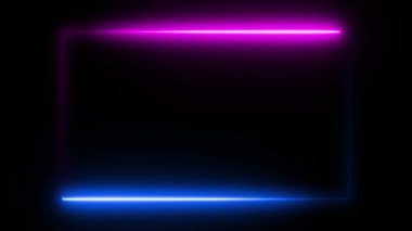 Soyut dikişsiz arka plan mavi mor spektrum döngülü floresan ultraviyole ışık parlayan neon çizgi soyut arka plan neon kutu deseni LED projeksiyon teknolojisini