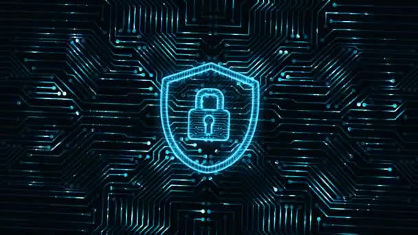 Seguridad Cibernética Protección Datos Negocio Tecnología Privacidad Concepto — Vídeos de Stock
