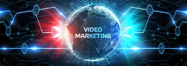 Video Marketing Advertising Concept Screen Business Technology Internet Network Concept — Stock Photo, Image