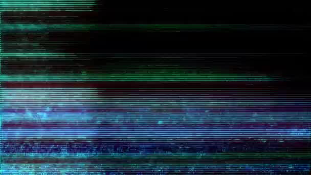 Vhs Lärm Panne Fernsehen Ohne Signal Rauschen Überlagert Texturmuster Glitch — Stockvideo