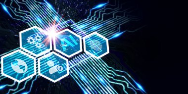 Yapay zeka ve yapay zeka kavramı. İş, modern teknoloji, İnternet ve ağ kurma kavramı. 