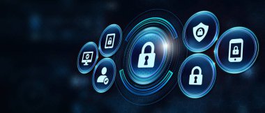 Siber güvenlik veri koruması iş teknolojisi gizlilik kavramı. 