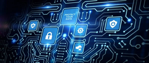 Кібербезпека Концепція Захисту Даних Бізнес Захисту Конфіденційності Захищайте Свої Дані — стокове фото