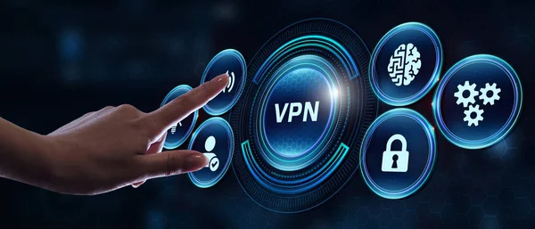 Obchodní Technologické Internetové Síťové Koncepce Koncept Šifrování Soukromí Sítě Vpn — Stock fotografie