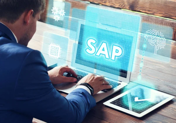 Sap System Software Automation Koncept Virtuell Skärm Datacenter Företag Modern — Stockfoto