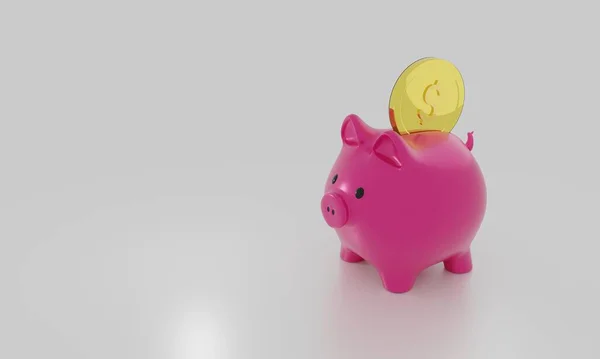 Piggy Bank Para Yerleştirmek Illüstrasyon — Stok fotoğraf