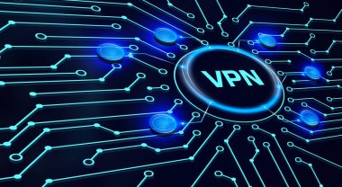 İş, Teknoloji, İnternet ve ağ konsepti. VPN ağ güvenliği internet gizlilik şifreleme kavramı.