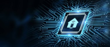 İş, Teknoloji, İnternet ve ağ konsepti. Akıllı ev otomasyon kontrol sistemi. Yenilik teknolojisi.