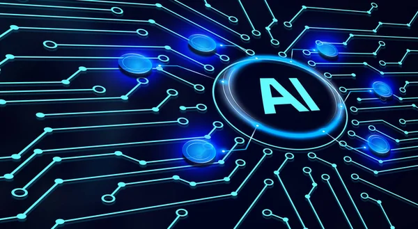 Yapay zeka ve yapay zeka kavramı. İş, modern teknoloji, İnternet ve ağ kurma kavramı. 