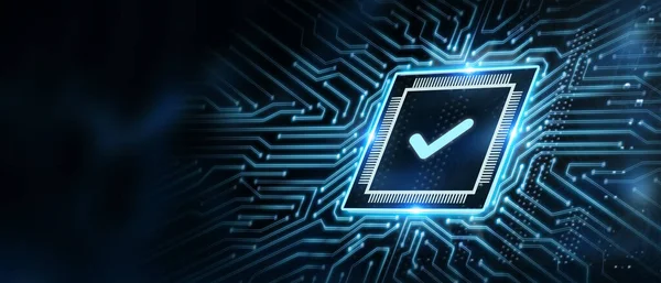 Standart kalite kontrol. Sertifika. İş, teknoloji, İnternet ve ağ oluşturma kavramı. 