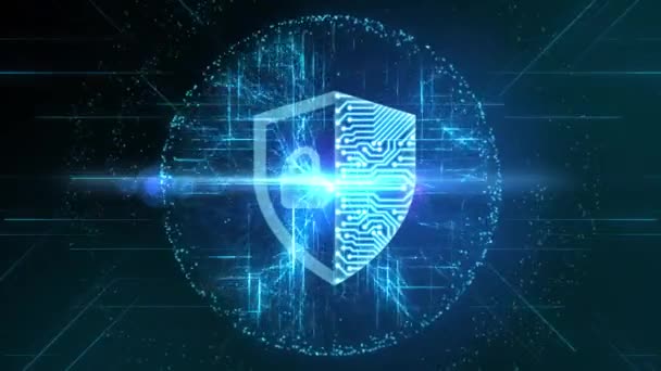 サイバーセキュリティデータ保護ビジネステクノロジープライバシーコンセプト — ストック動画