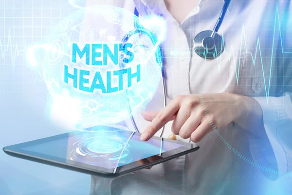 Mens Health banner, medical and health care concept on screen.