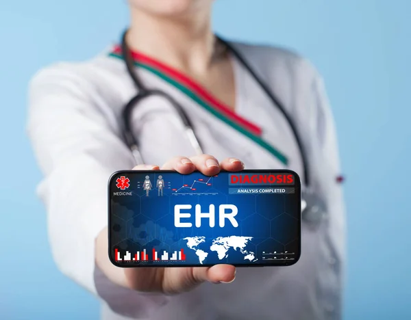 Ehr Emr Elektronikus Egészségügyi Nyilvántartás Orvosi Technológiai Koncepció — Stock Fotó