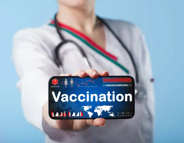 Vacinação Conceito Saúde Médica Tela Virtual Medicina Moderna — Fotografia de Stock