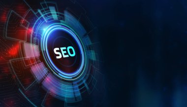 İş, Teknoloji, İnternet ve ağ konsepti. SEO Arama Motoru optimizasyon pazarlama sıralaması.