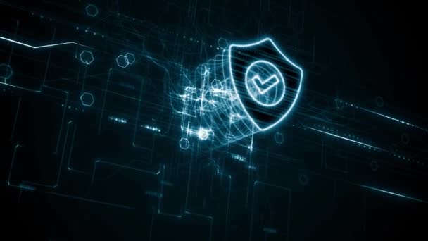 サイバーセキュリティデータ保護ビジネステクノロジープライバシーコンセプト — ストック動画