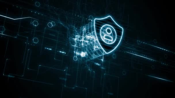 Cybersécurité Protection Des Données Concept Confidentialité Des Technologies Commerciales — Video