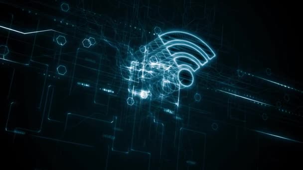 Бизнес Технологии Интернет Сетевая Концепция Бесплатный Сетевой Сигнал Wifi — стоковое видео