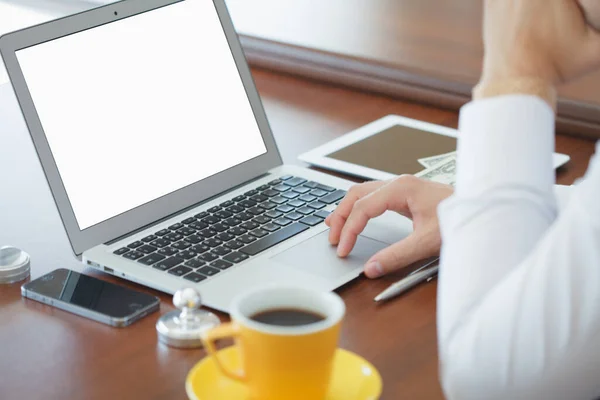 Businessman Working Office Laptop — Stock Photo, Image