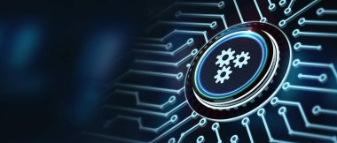 İş, Teknoloji, İnternet ve ağ konsepti. Otomasyon Yazılım Teknolojisi Süreç Sistemi.