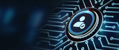 İş, Teknoloji, İnternet ve ağ konsepti. İnsan Kaynakları İK yönetimine adam toplama iş bulma kavramı.