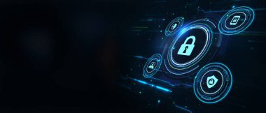 Siber güvenlik veri koruması iş teknolojisi gizlilik kavramı. 