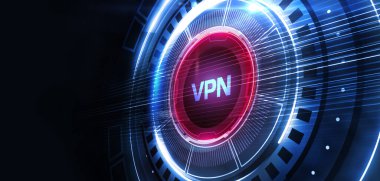 İş, Teknoloji, İnternet ve ağ konsepti. VPN ağ güvenliği internet gizlilik şifreleme kavramı.